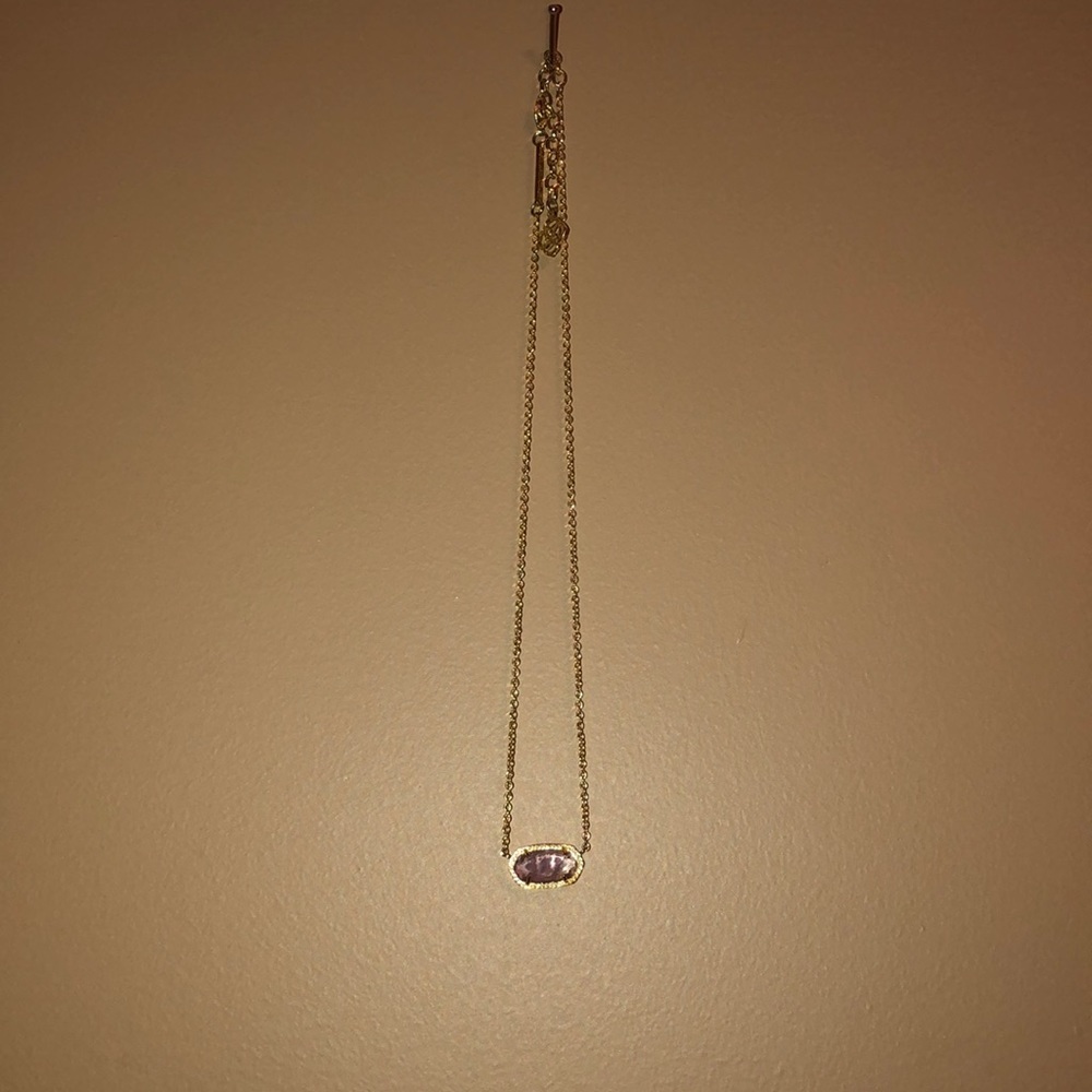 purple and gold kendra scott necklace